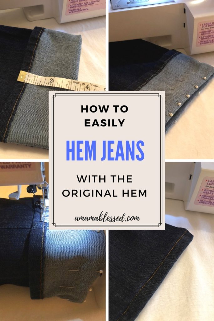 How to Hem Jeans with the Original Hem - A Mama Blessed