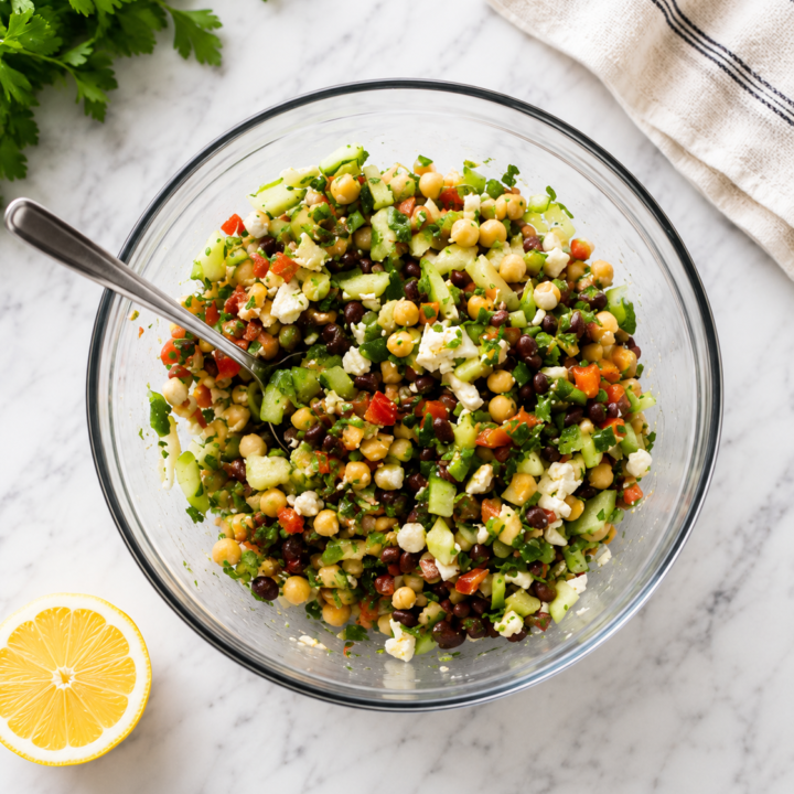 Mediterranean Bean Salad (Weight Watchers Friendly & Easy Meal Prep Recipe)